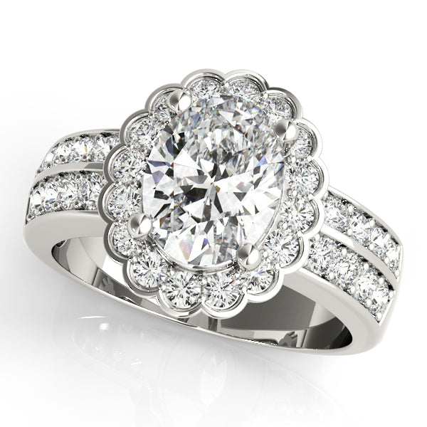 Exquisite Color Rings Oval Diamond Engagement Ring in 10K/14K gold and platinum with certified lab-grown or natural diamonds