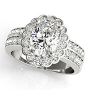 Exquisite Color Rings Oval Diamond Engagement Ring in 10K/14K gold and platinum with certified lab-grown or natural diamonds