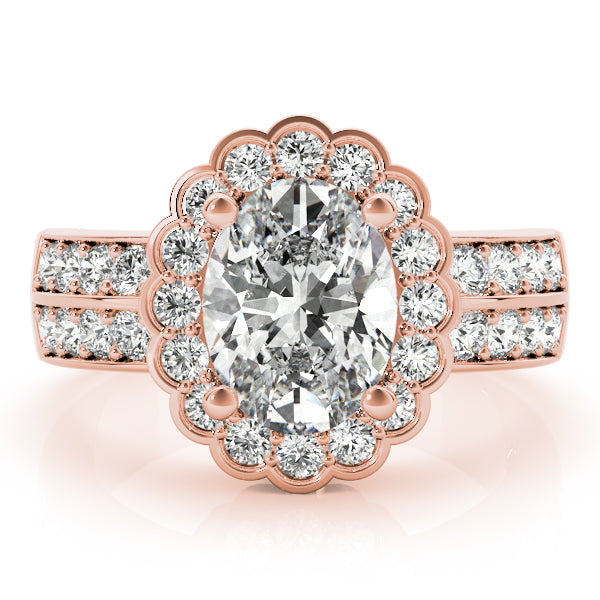 Exquisite Color Rings Oval Diamond Engagement Ring in 10K/14K gold and platinum with certified lab-grown or natural diamonds