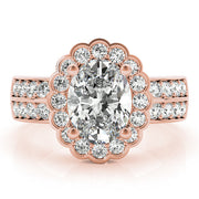 Exquisite Color Rings Oval Diamond Engagement Ring in 10K/14K gold and platinum with certified lab-grown or natural diamonds