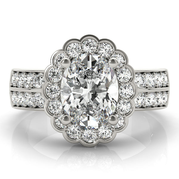 Exquisite Color Rings Oval Diamond Engagement Ring in 10K/14K gold and platinum with certified lab-grown or natural diamonds
