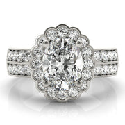 Exquisite Color Rings Oval Diamond Engagement Ring in 10K/14K gold and platinum with certified lab-grown or natural diamonds
