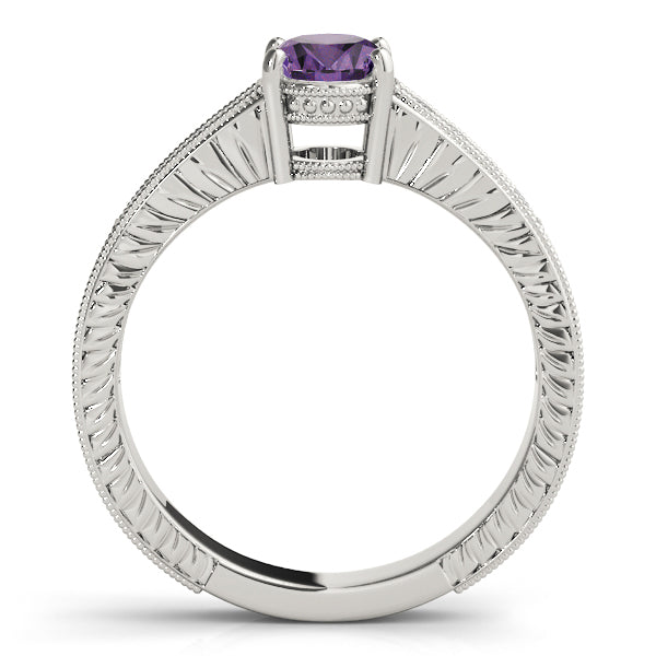 Regal Prong-Set Oval Diamond Engagement Ring in 10K/14K gold and platinum with certified lab-grown or natural diamonds
