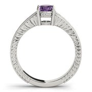 Regal Prong-Set Oval Diamond Engagement Ring in 10K/14K gold and platinum with certified lab-grown or natural diamonds