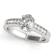 Regal Prong-Set Oval Diamond Engagement Ring in 10K/14K gold and platinum with certified lab-grown or natural diamonds
