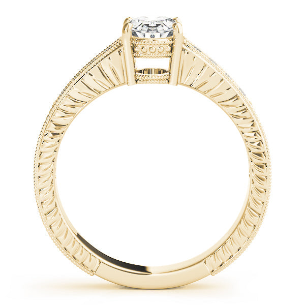 Regal Prong-Set Oval Diamond Engagement Ring in 10K/14K gold and platinum with certified lab-grown or natural diamonds