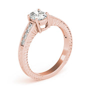 Regal Prong-Set Oval Diamond Engagement Ring in 10K/14K gold and platinum with certified lab-grown or natural diamonds