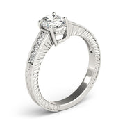 Regal Prong-Set Oval Diamond Engagement Ring in 10K/14K gold and platinum with certified lab-grown or natural diamonds