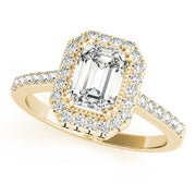 Sophisticated Color Rings Emerald Diamond Engagement Ring in 10K/14K gold and platinum with certified lab-grown or natural diamonds