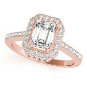 Sophisticated Color Rings Emerald Diamond Engagement Ring in 10K/14K gold and platinum with certified lab-grown or natural diamonds