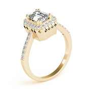 Sophisticated Color Rings Emerald Diamond Engagement Ring in 10K/14K gold and platinum with certified lab-grown or natural diamonds