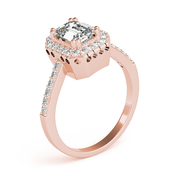 Sophisticated Color Rings Emerald Diamond Engagement Ring in 10K/14K gold and platinum with certified lab-grown or natural diamonds