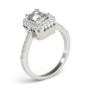 Sophisticated Color Rings Emerald Diamond Engagement Ring in 10K/14K gold and platinum with certified lab-grown or natural diamonds