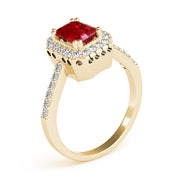 Sophisticated Color Rings Emerald Diamond Engagement Ring in 10K/14K gold and platinum with certified lab-grown or natural diamonds