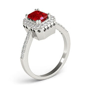 Sophisticated Color Rings Emerald Diamond Engagement Ring in 10K/14K gold and platinum with certified lab-grown or natural diamonds