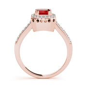 Sophisticated Color Rings Emerald Diamond Engagement Ring in 10K/14K gold and platinum with certified lab-grown or natural diamonds