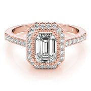 Sophisticated Color Rings Emerald Diamond Engagement Ring in 10K/14K gold and platinum with certified lab-grown or natural diamonds