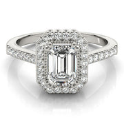 Sophisticated Color Rings Emerald Diamond Engagement Ring in 10K/14K gold and platinum with certified lab-grown or natural diamonds