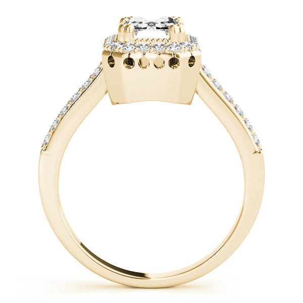 Sophisticated Color Rings Emerald Diamond Engagement Ring in 10K/14K gold and platinum with certified lab-grown or natural diamonds