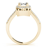 Sophisticated Color Rings Emerald Diamond Engagement Ring in 10K/14K gold and platinum with certified lab-grown or natural diamonds