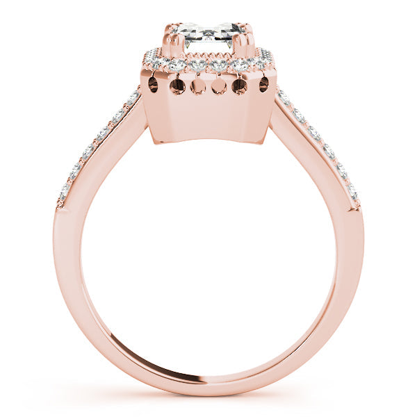 Sophisticated Color Rings Emerald Diamond Engagement Ring in 10K/14K gold and platinum with certified lab-grown or natural diamonds