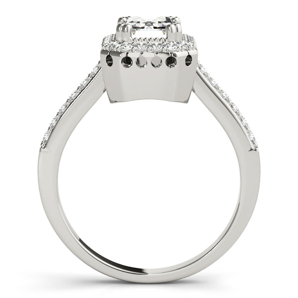 Sophisticated Color Rings Emerald Diamond Engagement Ring in 10K/14K gold and platinum with certified lab-grown or natural diamonds