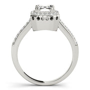 Sophisticated Color Rings Emerald Diamond Engagement Ring in 10K/14K gold and platinum with certified lab-grown or natural diamonds