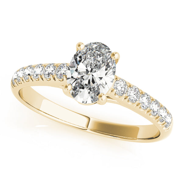 Radiant Trellis Oval Diamond Engagement Ring in 10K/14K gold and platinum with certified lab-grown or natural diamonds