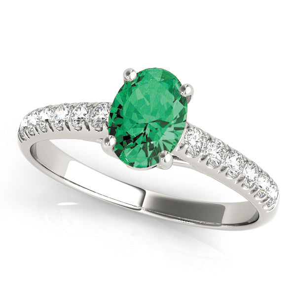 Radiant Trellis Oval Diamond Engagement Ring in 10K/14K gold and platinum with certified lab-grown or natural diamonds