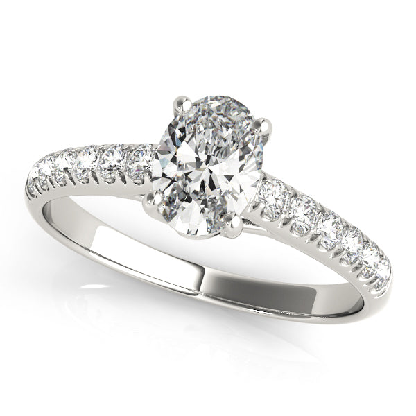 Radiant Trellis Oval Diamond Engagement Ring in 10K/14K gold and platinum with certified lab-grown or natural diamonds