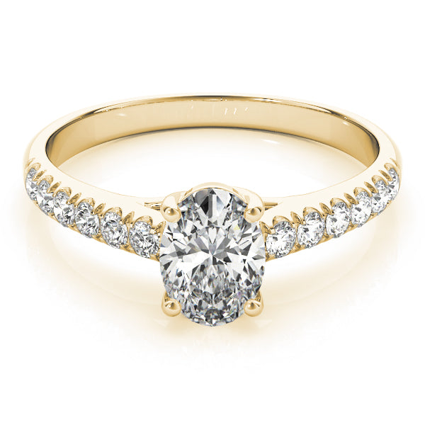 Radiant Trellis Oval Diamond Engagement Ring in 10K/14K gold and platinum with certified lab-grown or natural diamonds