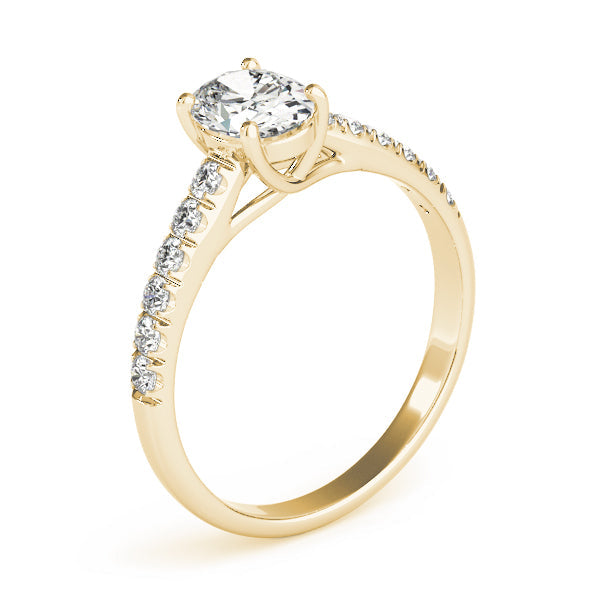 Radiant Trellis Oval Diamond Engagement Ring in 10K/14K gold and platinum with certified lab-grown or natural diamonds