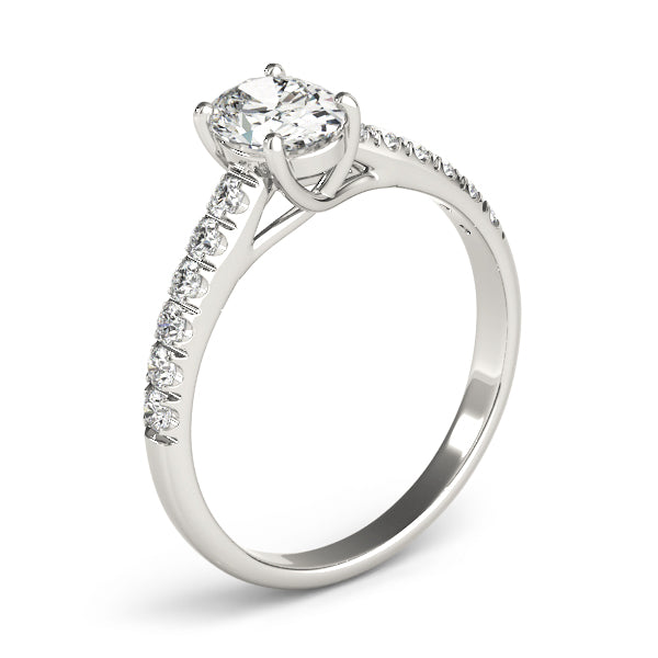 Radiant Trellis Oval Diamond Engagement Ring in 10K/14K gold and platinum with certified lab-grown or natural diamonds