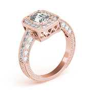 Brilliant Color Rings Emerald Diamond Engagement Ring in 10K/14K gold and platinum with certified lab-grown or natural diamonds
