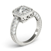 Brilliant Color Rings Emerald Diamond Engagement Ring in 10K/14K gold and platinum with certified lab-grown or natural diamonds