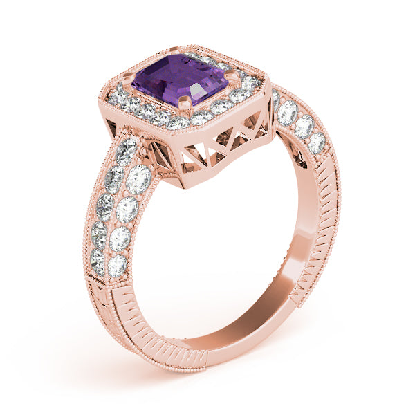 Brilliant Color Rings Emerald Diamond Engagement Ring in 10K/14K gold and platinum with certified lab-grown or natural diamonds