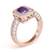Brilliant Color Rings Emerald Diamond Engagement Ring in 10K/14K gold and platinum with certified lab-grown or natural diamonds