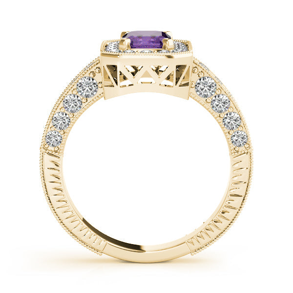 Brilliant Color Rings Emerald Diamond Engagement Ring in 10K/14K gold and platinum with certified lab-grown or natural diamonds