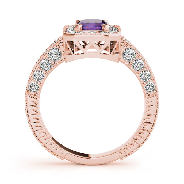Brilliant Color Rings Emerald Diamond Engagement Ring in 10K/14K gold and platinum with certified lab-grown or natural diamonds