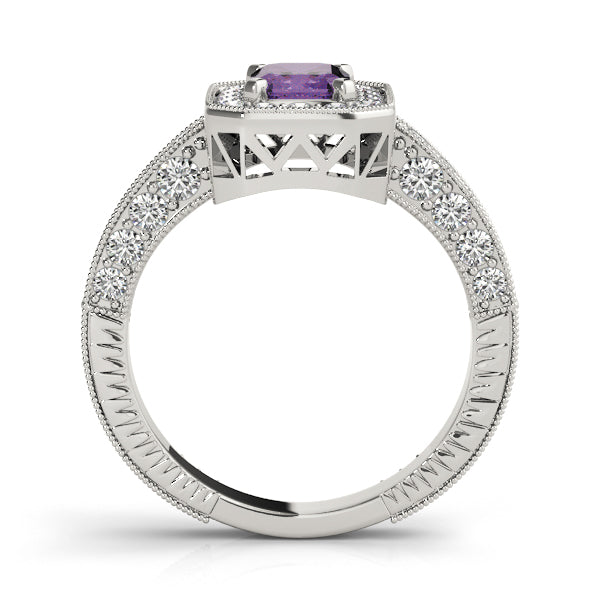 Brilliant Color Rings Emerald Diamond Engagement Ring in 10K/14K gold and platinum with certified lab-grown or natural diamonds