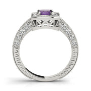 Brilliant Color Rings Emerald Diamond Engagement Ring in 10K/14K gold and platinum with certified lab-grown or natural diamonds