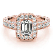 Brilliant Color Rings Emerald Diamond Engagement Ring in 10K/14K gold and platinum with certified lab-grown or natural diamonds