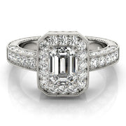 Brilliant Color Rings Emerald Diamond Engagement Ring in 10K/14K gold and platinum with certified lab-grown or natural diamonds