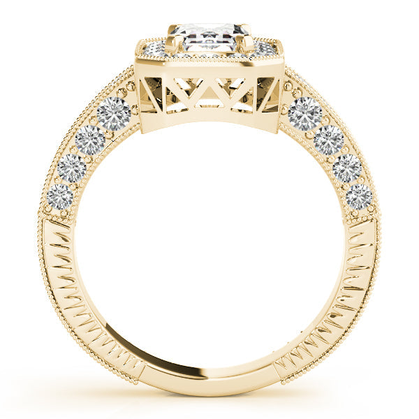 Brilliant Color Rings Emerald Diamond Engagement Ring in 10K/14K gold and platinum with certified lab-grown or natural diamonds
