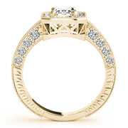 Brilliant Color Rings Emerald Diamond Engagement Ring in 10K/14K gold and platinum with certified lab-grown or natural diamonds