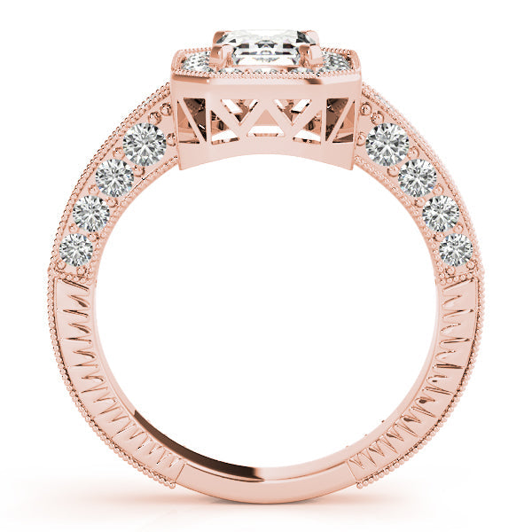 Brilliant Color Rings Emerald Diamond Engagement Ring in 10K/14K gold and platinum with certified lab-grown or natural diamonds