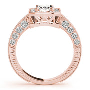 Brilliant Color Rings Emerald Diamond Engagement Ring in 10K/14K gold and platinum with certified lab-grown or natural diamonds
