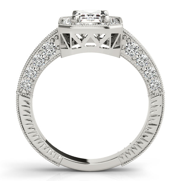 Brilliant Color Rings Emerald Diamond Engagement Ring in 10K/14K gold and platinum with certified lab-grown or natural diamonds