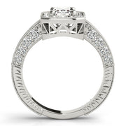 Brilliant Color Rings Emerald Diamond Engagement Ring in 10K/14K gold and platinum with certified lab-grown or natural diamonds