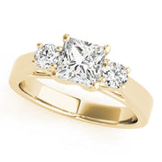 Princess Diamond Trilogy Ring in Gold & in 10K/14K gold and platinum with certified lab-grown or natural diamonds